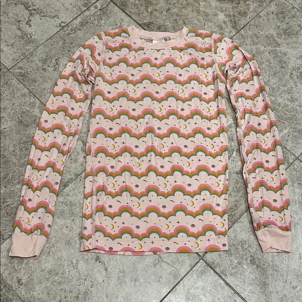 Hanna Andersson HannaSoft Pink Rainbow Long Sleeve Pajama Set Size 150  US 12
